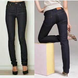 ACNE Dark Wash Straight Hep Raw High Rise Jeans